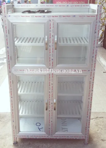 Tủ chén bát nhôm kính