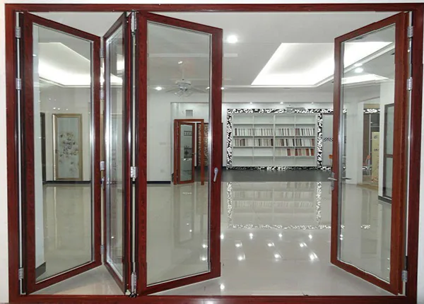 Mẫu cửa nhôm kính vân gỗ sang trọng xu hướng mới