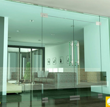 Cửa kính cường lực lắp đặt cho nhà phố
