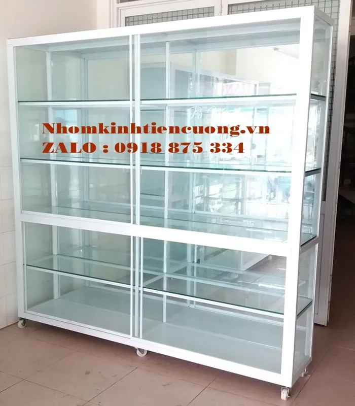 Tủ Hồ Sơ Nhôm Kính Văn Phòng, Đặt Làm Tại TP.HCM - hình ảnh thực tế Tủ hồ sơ nhôm kính cánh kính quan sát tài liệu