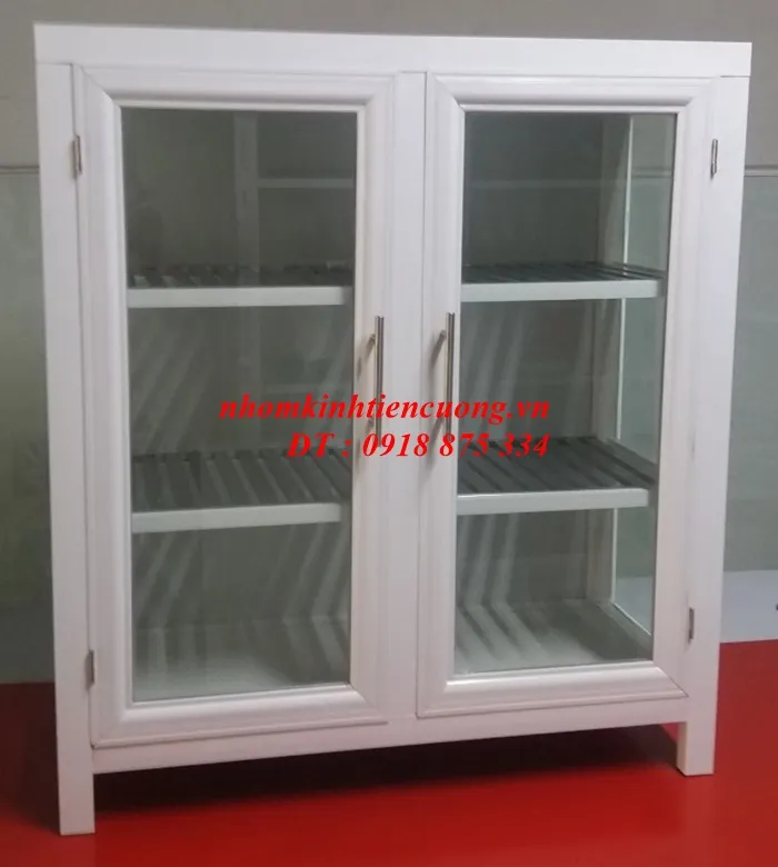 Tủ chén nhôm kính mini