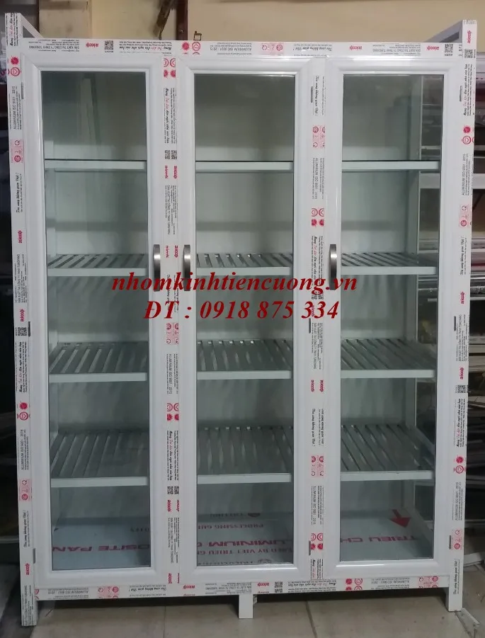 Tủ Nhôm Kính Chén Bát Đẹp, Bền 20 Năm | Giá Xưởng TP.HCM hiện nay - hình ảnh thực tế Tủ nhôm kính chén bát 1