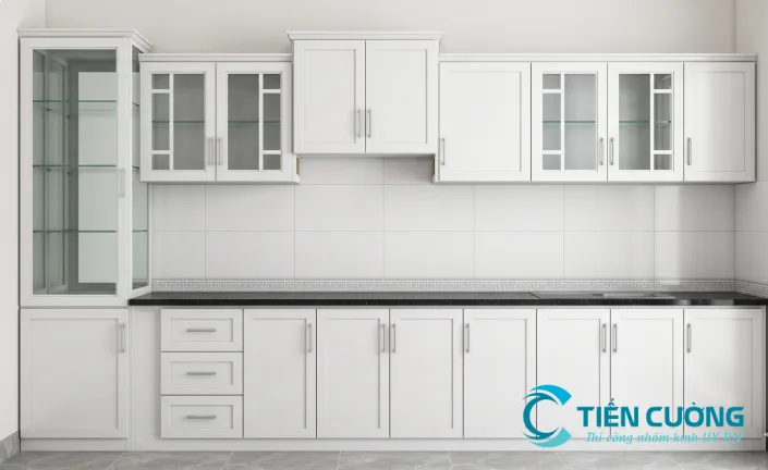 Tủ bếp nhôm Alu: Báo giá & 20+ mẫu đẹp tại TP.HCM - hình ảnh thực tế Chi phí thi công tủ bếp nhôm thường