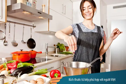 Kích thước tủ bếp nhôm kính tiêu chuẩn cho nhà phố hiện đại