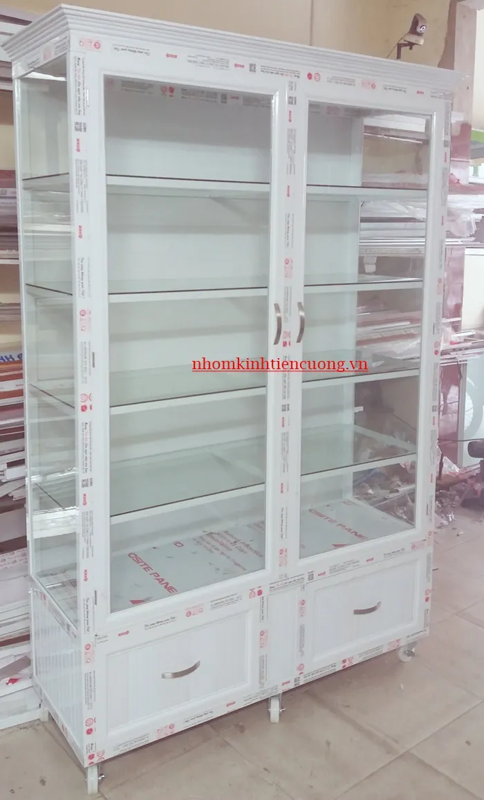 Mẫu Tủ Chén Bát Nhôm Kính Đẹp – Bền, Hiện Đại, Giá Xưởng TP.HCM - hình ảnh thực tế Mẫu tủ chén bát nhôm kính đẹp 1