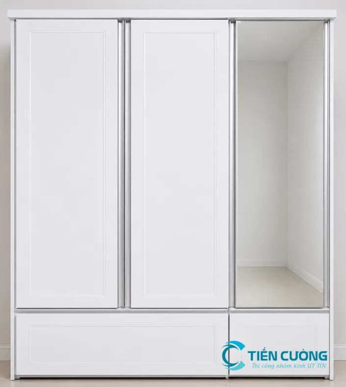 Tủ quần áo nhôm kính căn hộ
