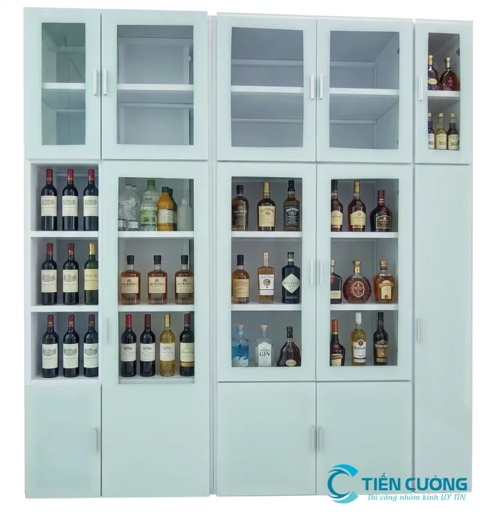 Tủ Rượu Nhôm Kính Đẹp, Hiện Đại – Báo Giá Tốt 2026 | Tiến Cường - hình ảnh thực tế Mẫu tủ rượu nhôm kính đẹp