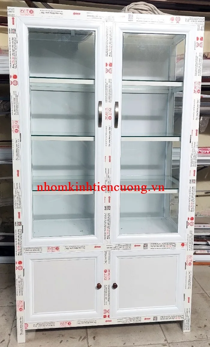 Những mẫu tủ nhôm kính đựng chén bát đẹp tphcm