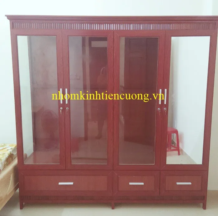 Tủ áo nhôm kính cửa mở Tủ áo nhôm kính cửa mở dễ sử dụng