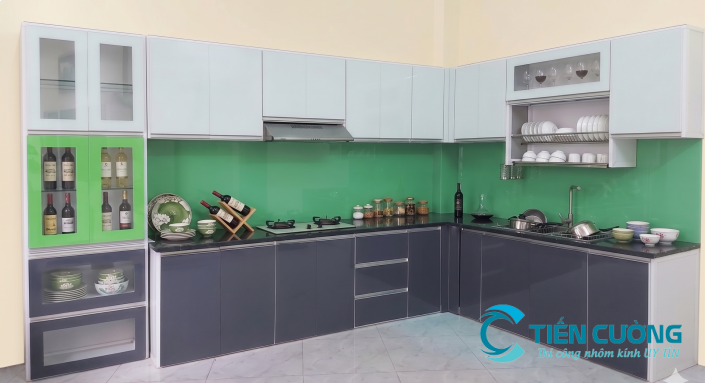 Tủ bếp nhôm kính tân bình tpchm Tiến Cường