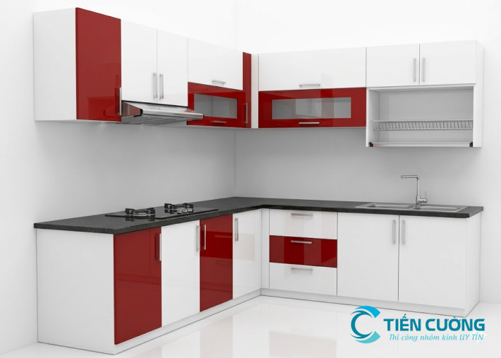 Tủ bếp nhôm kính tphcm đẹp hiện đại