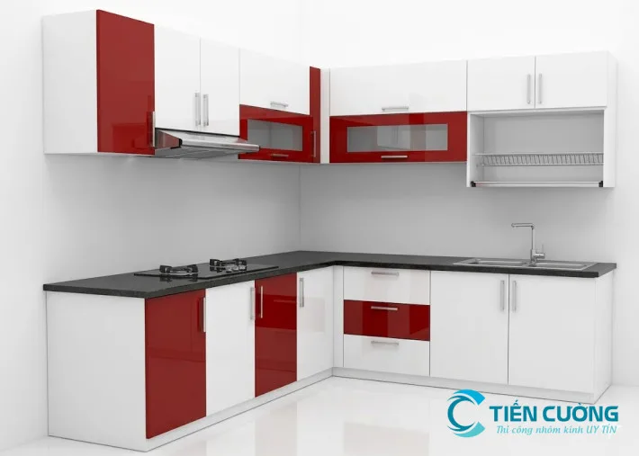 Tủ bếp nhôm kính tphcm đẹp hiện đại