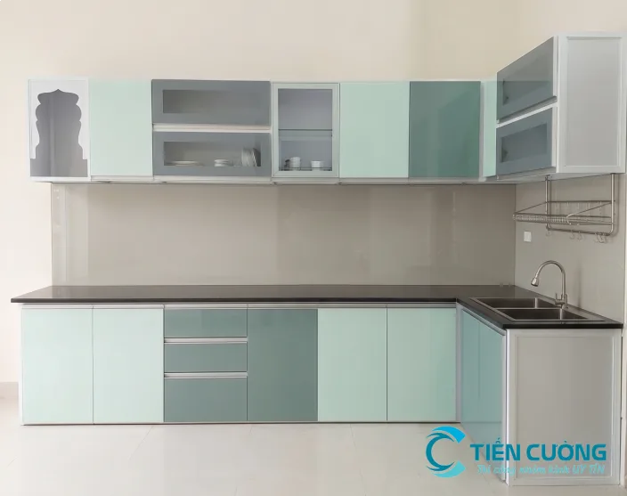 Tủ bếp nhôm kính tphcm- Tiến Cường