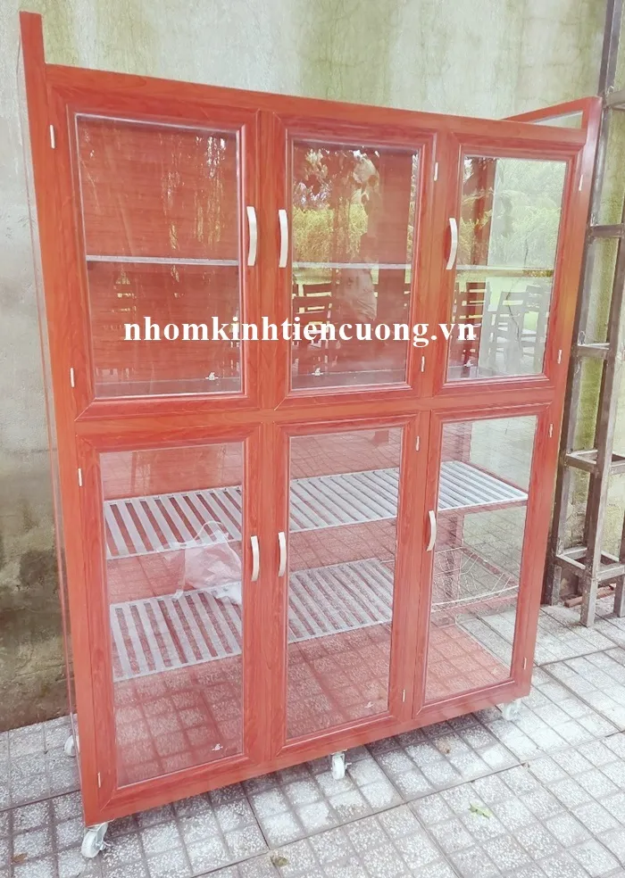 Tủ chén nhôm kính Tiến Cường