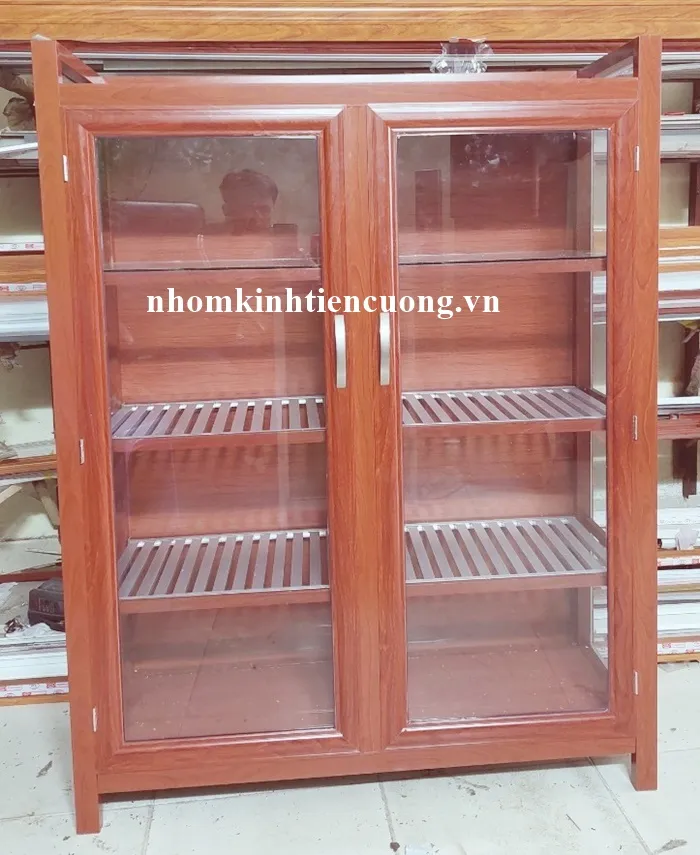 Các mẫu tủ chén bát nhôm kính