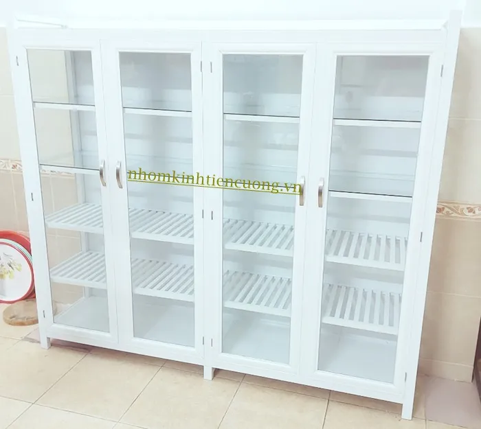 Tủ chén nhôm kính loại lớn