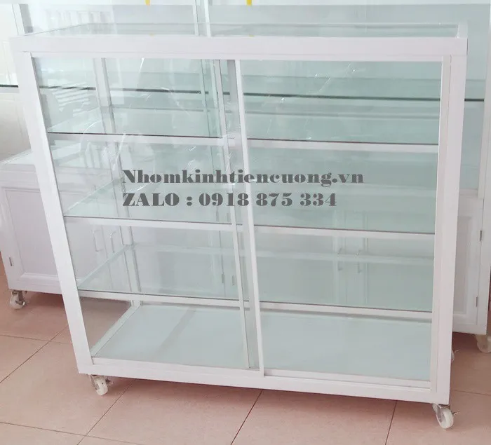 Tủ Kính Bán Hàng - Báo Giá Tủ Nhôm Kính Bán Hàng Ăn Loại Nhỏ Đẹp - hình ảnh thực tế Tủ kính bán hàng 4