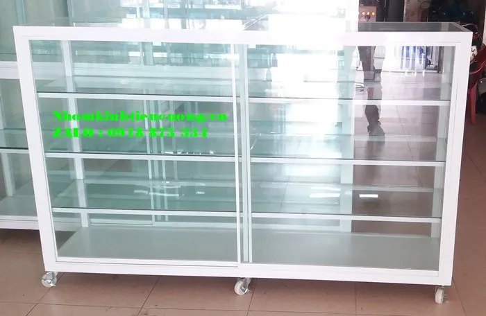 Tủ Kính Bán Hàng - Báo Giá Tủ Nhôm Kính Bán Hàng Ăn Loại Nhỏ Đẹp - hình ảnh thực tế Tủ kính bán hàng 7