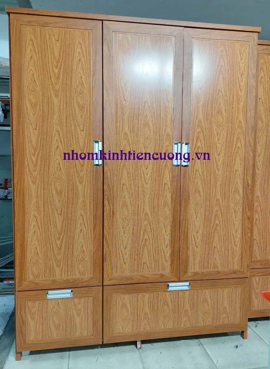 Tủ nhôm kính đựng quần áo nhiều khoang Tủ nhôm kính đựng quần áo thiết kế nhiều khoang