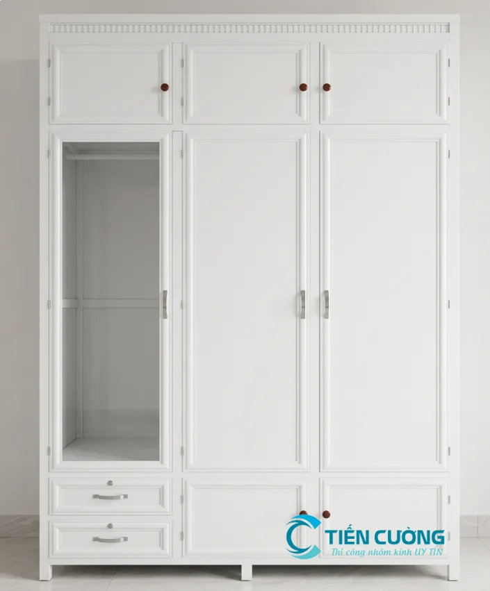 Tủ quần áo nhôm kính kịch trần