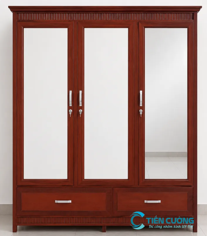 Tủ quần áo nhôm kính Tiến Cường