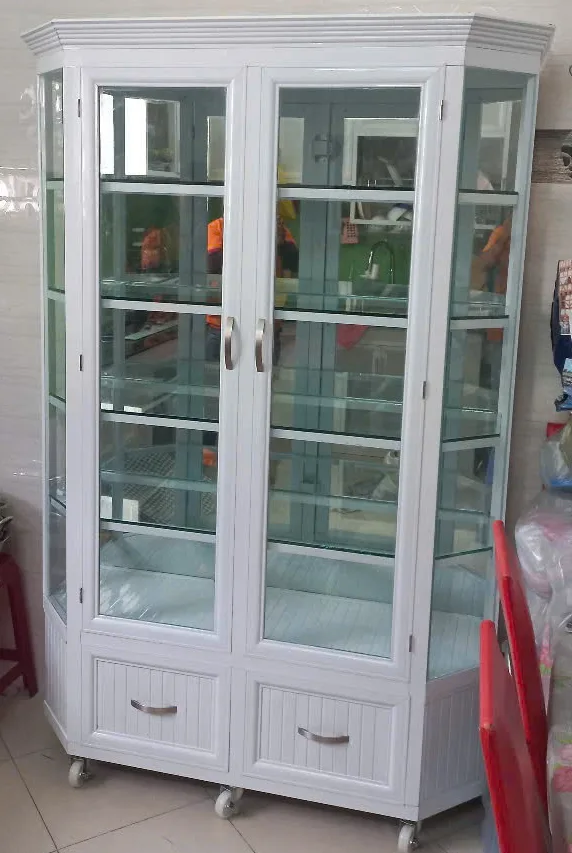 Tủ Nhôm Kính Chén Bát Đẹp, Bền 20 Năm | Giá Xưởng TP.HCM hiện nay - hình ảnh thực tế tủ nhôm kính chén bát đẹp hiện đại TP.HCM