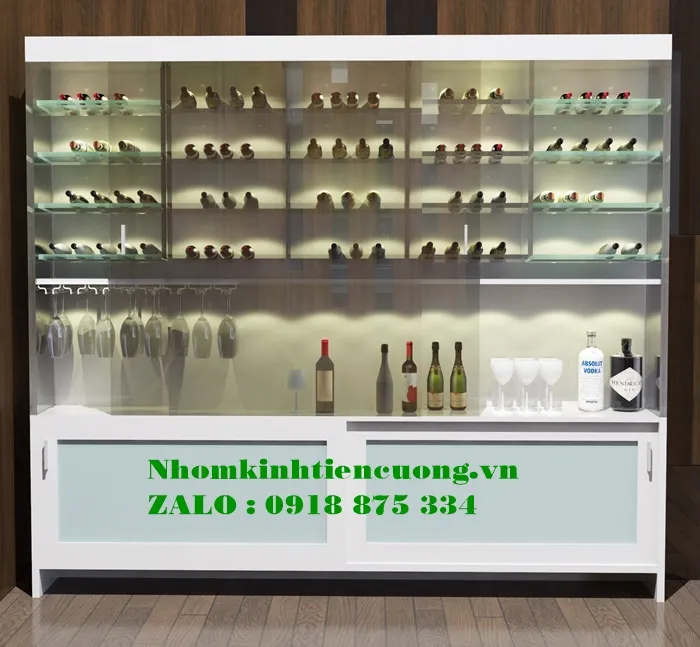Tủ Rượu Nhôm Kính Hiện Đại Đẹp Sang Trọng Cho Nhà Phố & Chung Cư - hình ảnh thực tế Mẫu tủ rượu nhôm kính hiện đại xu hướng mới