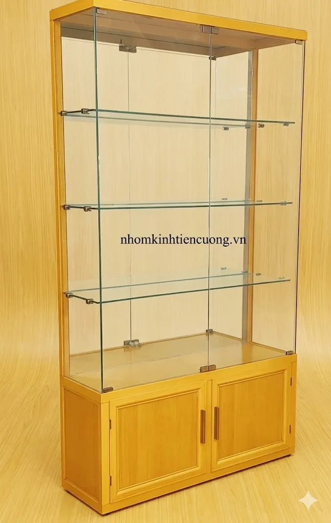 Tủ Rượu Nhôm Kính Hiện Đại Đẹp Sang Trọng Cho Nhà Phố & Chung Cư - hình ảnh thực tế Tủ rượu kính LED sang trọng cho nhà phố hiện đại