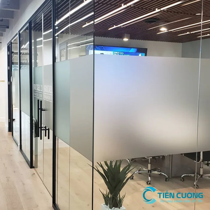 Vách Ngăn Nhôm Kính Cho Văn Phòng Có Tốt Không? Ưu Nhược Điểm - hình ảnh thực tế Vách kính cường lực kết hợp cửa nhôm kính văn phòng
