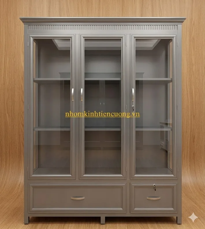 Kích Thước Tủ Quần Áo Nhôm Kính 3 Đến 4 Buồng Đẹp Mới Nhất TPHCM - hình ảnh thực tế Đơn vị thi công tủ quần áo nhôm kính uy tín TP.HCM