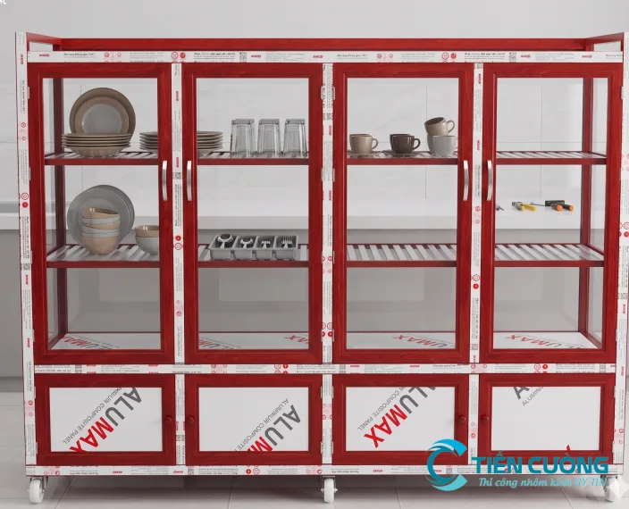 Chạn bếp nhôm kính đẹp hiện đại cho căn hộ chung cư