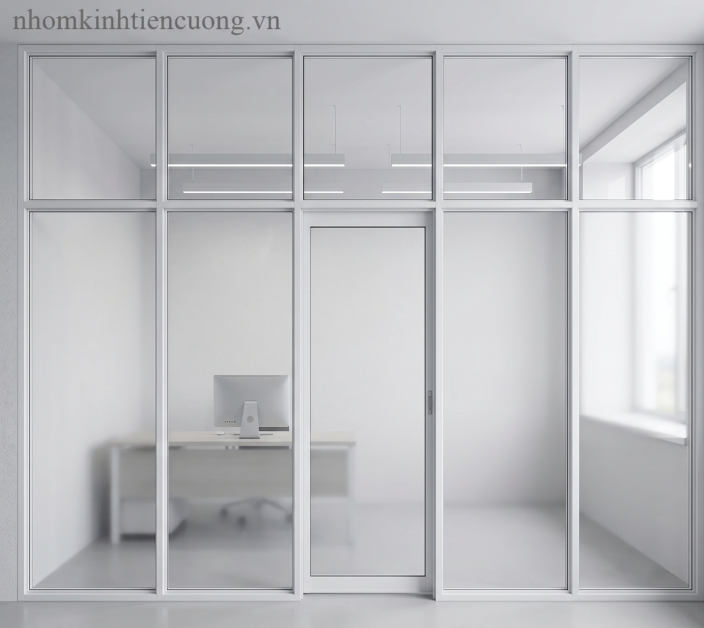 Công trình vách ngăn nhôm kính hoàn thiện