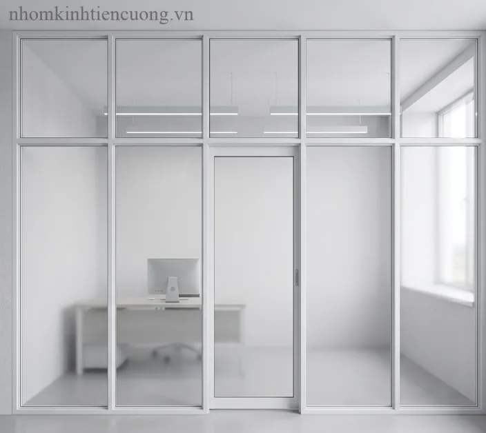Công trình vách ngăn nhôm kính hoàn thiện