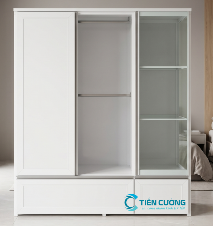 Thi công tủ quần áo nhôm kính theo yêu cầu tại TP.HCM