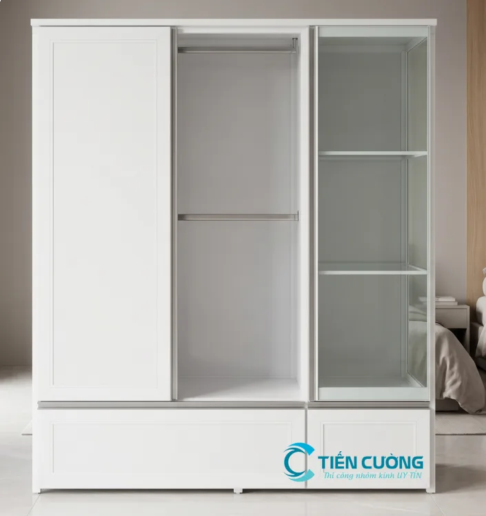 Thi công tủ quần áo nhôm kính theo yêu cầu tại TP.HCM