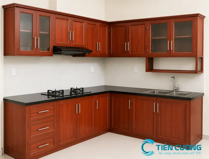 Cửa Hàng Nhôm Kính Tân Bình Uy Tín | Thi Công Giá Tốt - hình ảnh thực tế Thi công tủ bếp nhôm kính tại Tân Bình