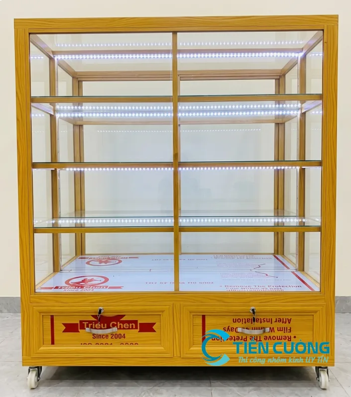 Gia công tủ bán hàng nhôm kính theo yêu cầu