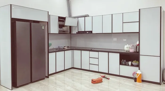 Tủ Bếp Nhôm Kính Quận Tân Phú Đẹp, Giá Xưởng Mới hiện nay - hình ảnh thực tế Đơn vị thi công tủ bếp nhôm kính uy tín Quận Tân Phú