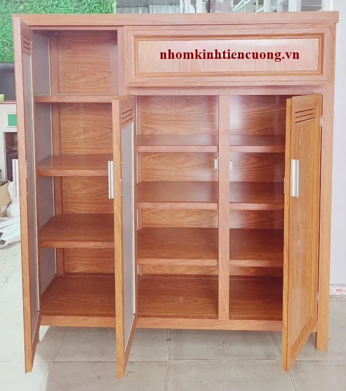 Tủ Giày Dép Nhôm Đẹp Hiện Đại | Mẫu Sang Trọng Giá Tốt TP.HCM - hình ảnh thực tế Mẫu tủ giày nhôm kính đẹp hiện đại