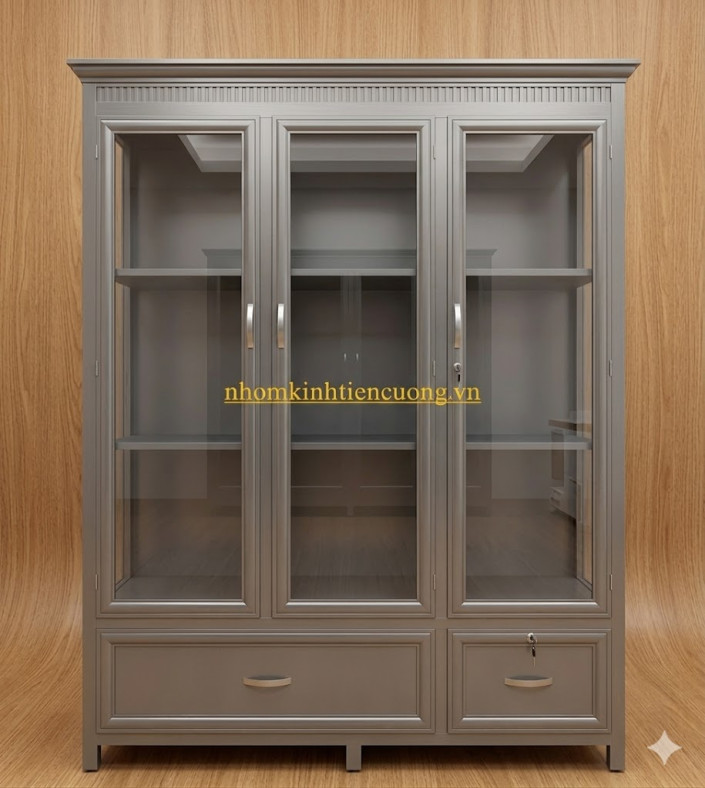 tủ nhôm kính cao cấp chống mối mọt và cong vênh