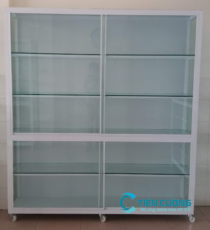 Tủ nhôm kính nhiều ngăn trưng bày
