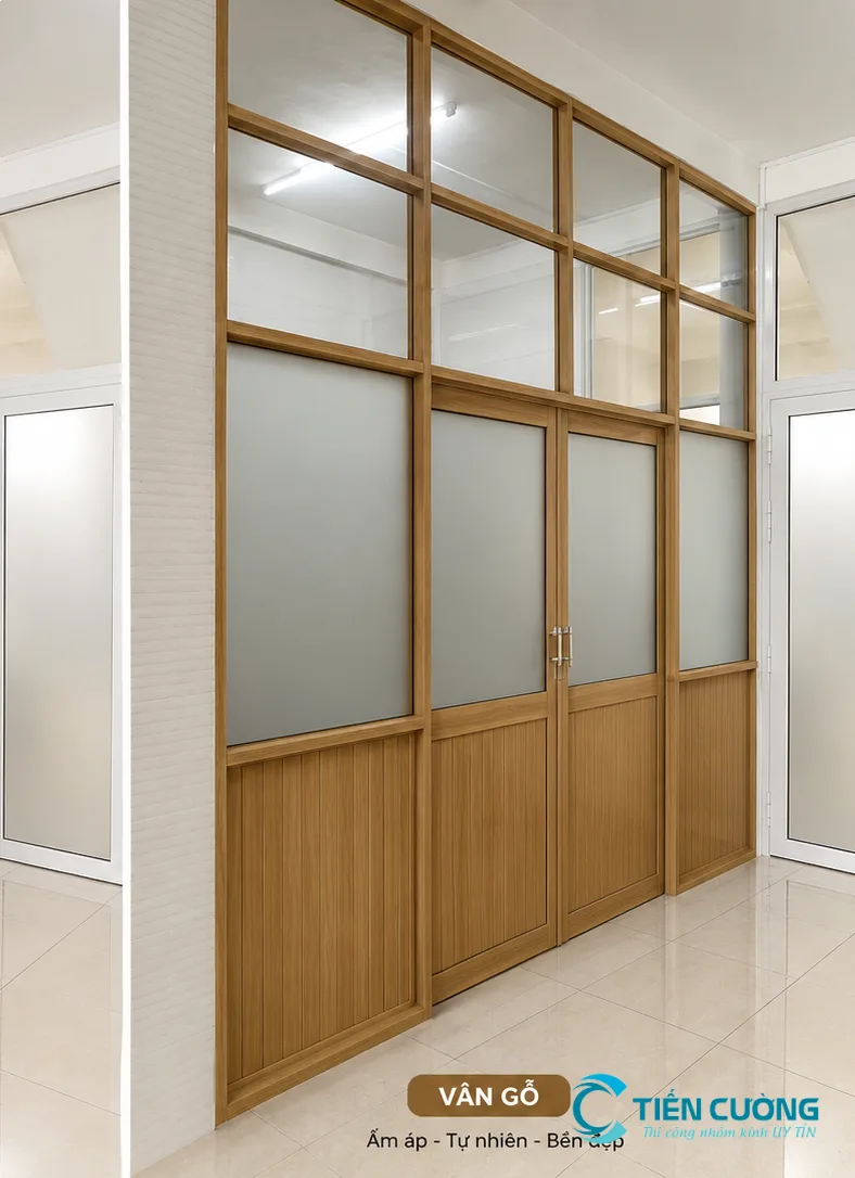Vách Ngăn Phòng Ngủ Bằng Nhôm Kính Đẹp Hiện Đại Xu Hướng mới - hình ảnh thực tế Vách ngăn kính mờ phòng ngủ tối ưu ánh sáng