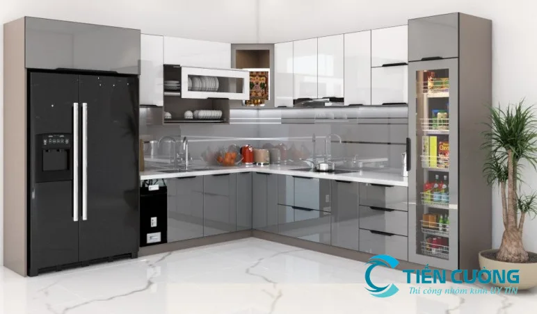 Tủ bếp nhôm kính Quận 2 đẹp hiện đại